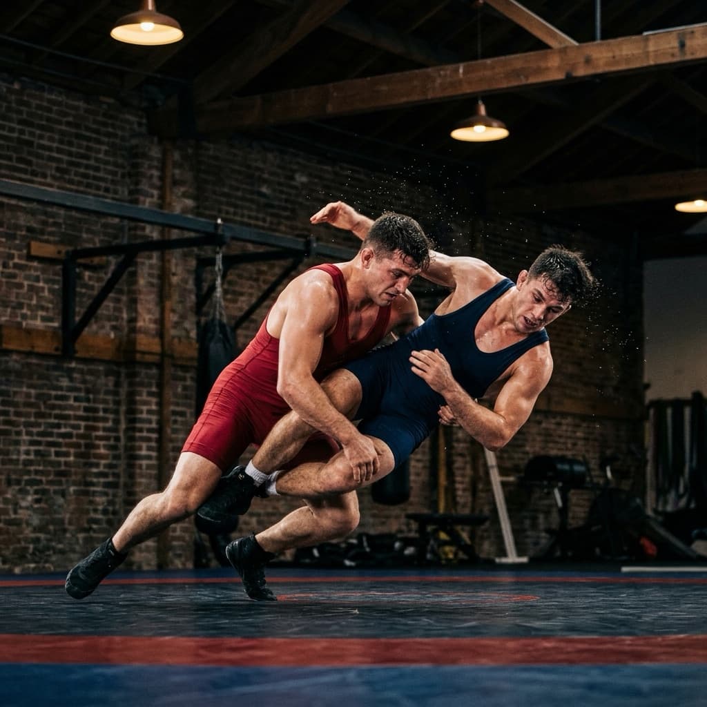 Youth grappling instruction at a local academy
